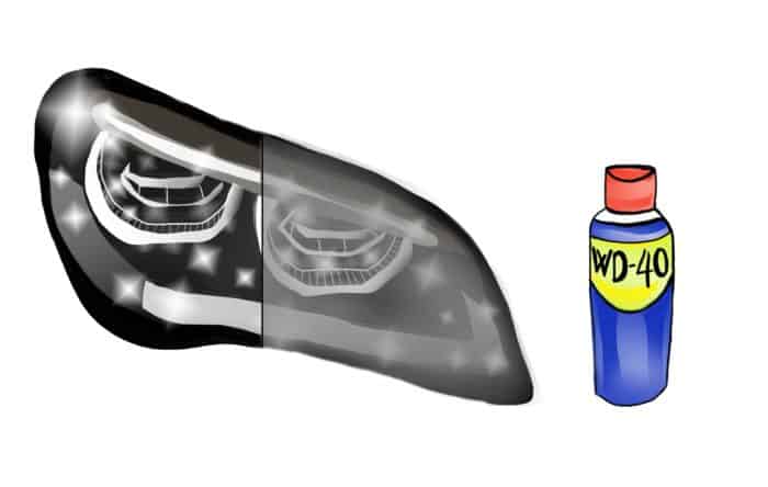 How To Clean Headlights With WD40 - Step 4 Spray your headlight with WD40