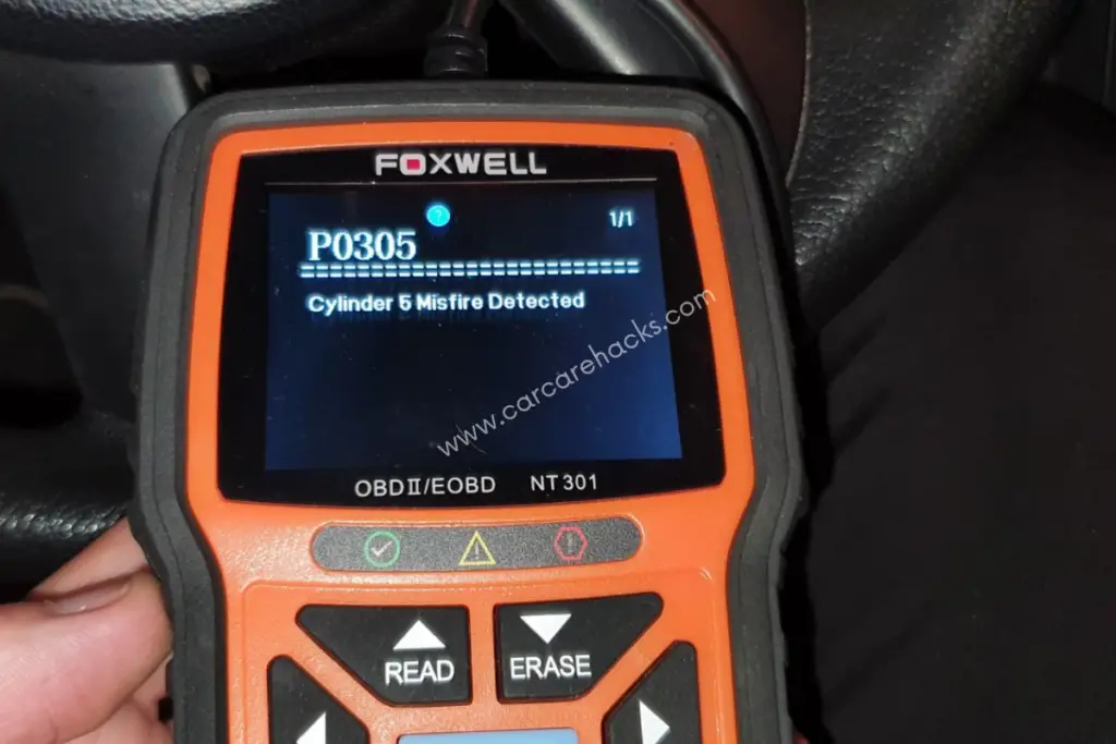 P0305 OBD-II Cylinder 5 Misfire Detected Trouble Code