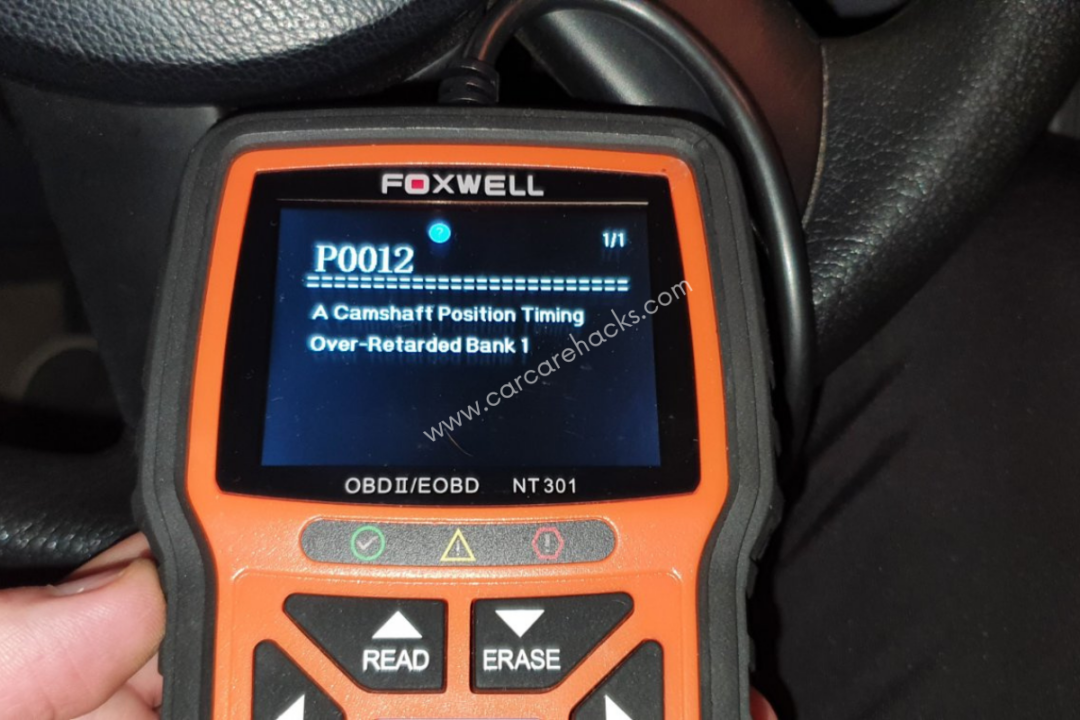 P0012 OBD-II A Camshaft Position Timing Over-Retarded Bank 1 Trouble Code