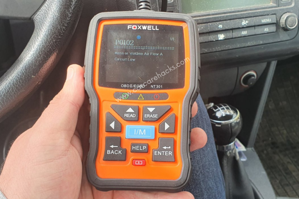 P0102 OBD-II Mass or Volume Air Flow A Circuit Low Trouble Code