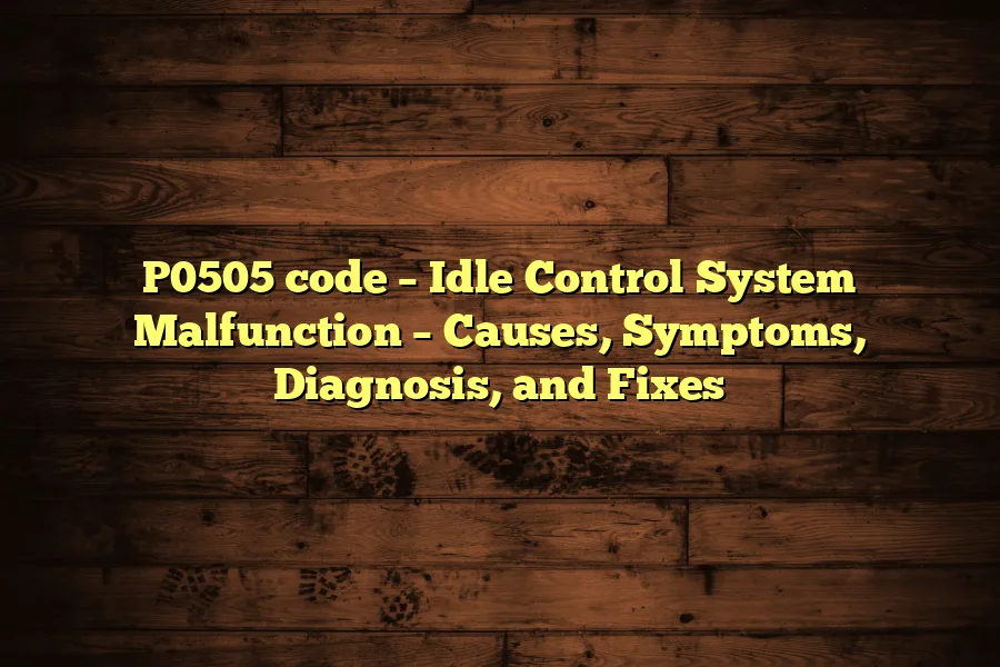P0505 code – Idle Control System Malfunction – Causes, Symptoms, Diagnosis, and Fixes